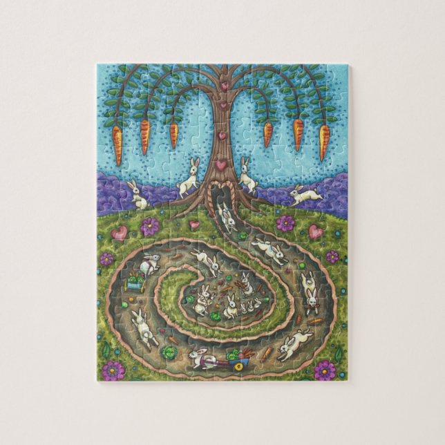 ENTLANG DES RABBIT HOLE, WILLOW & BUNNIES PUZZLE (Vertikal)