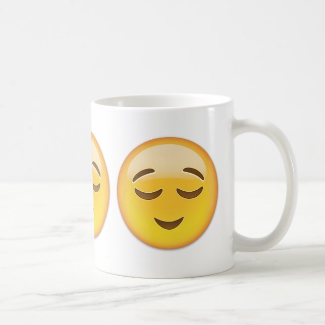 Entlastetes Gesicht Emoji Kaffeetasse (Rechts)