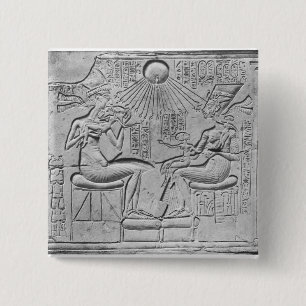 Entlastung, die das Aten gibt das Leben darstellt Button