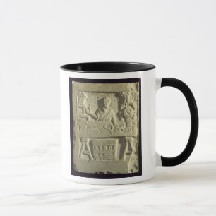 Entlastung, die einen Blumen- und Gemüseverkäufe Tasse