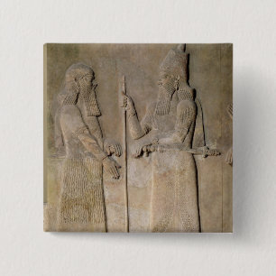 Entlastung, die Sargon II und einen Vizier Button