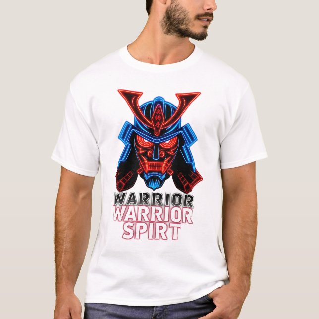 Entleash Warrior Spirit Electric Blue Samurai T-Sh T-Shirt (Vorderseite)