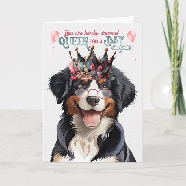 Entlebucher Mountain Dog Queen Funny Birthday Karte (Vorderseite)