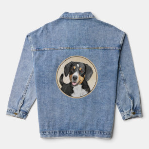 Entlebucher Mountain Hunde Malerei Original Hunde  Jeansjacke