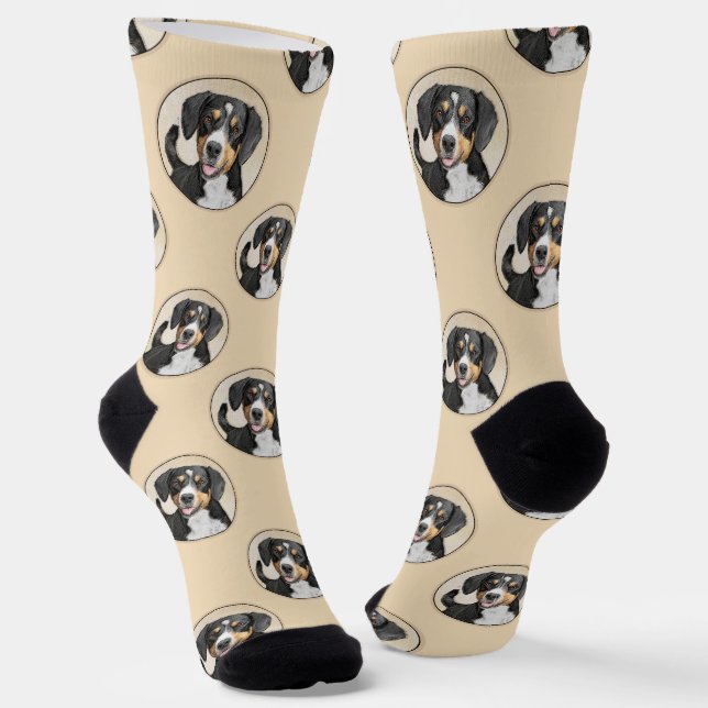 Entlebucher Mountain Hunde Malerei Original Hunde  Socken (Gewinkelt)