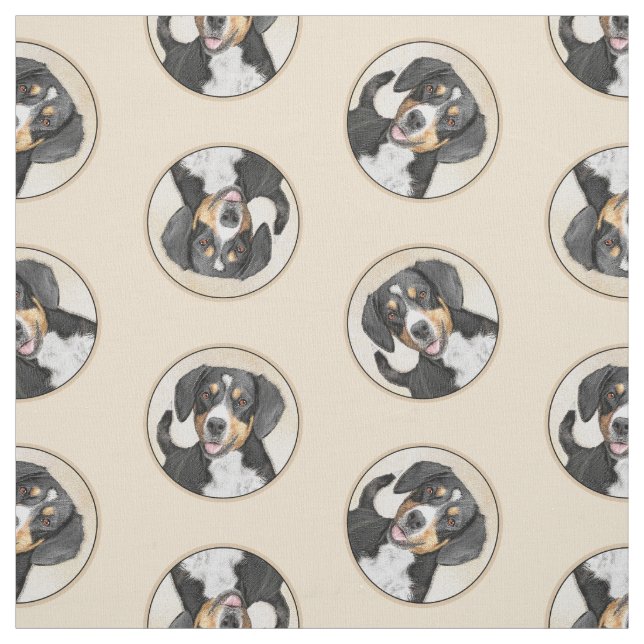 Entlebucher Mountain Hunde Malerei Original Hunde  Stoff (Muster)