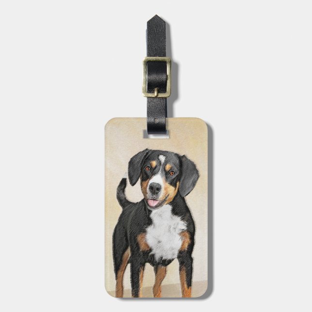 Entlebucher Mountain Hunde Malerei - Originelle Ku Gepäckanhänger (Vorderseite vertikal)