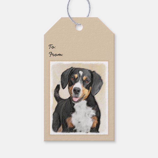 Entlebucher Mountain Hunde Malerei - Originelle Ku Geschenkanhänger (Vorderseite)