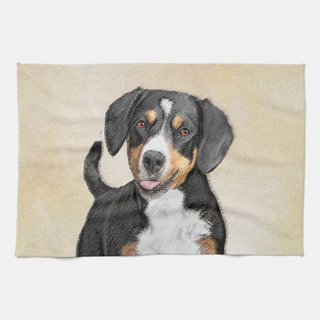 Entlebucher Mountain Hunde Malerei - Originelle Ku Geschirrtuch (Horizontal)