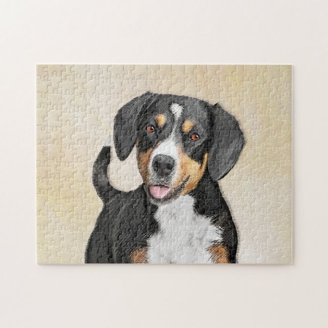 Entlebucher Mountain Hunde Malerei - Originelle Ku Puzzle (Horizontal)