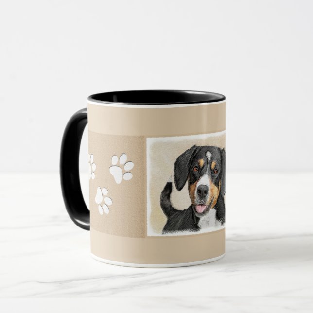 Entlebucher Mountain Hunde Malerei - Originelle Ku Tasse (Vorderseite Links)