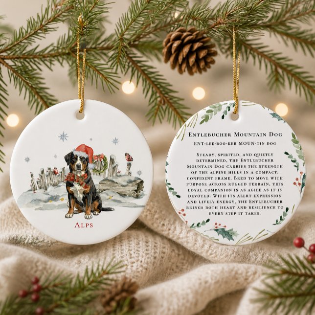Entlebucher Sennenhund Monogramm Keramik Ornament (Von Creator hochgeladen)