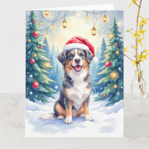 Entlebucher Sennenhund Schneewald Santa Karte