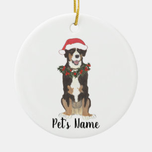 Entlebucher Sennenhund Weihnachten Keramik Ornament