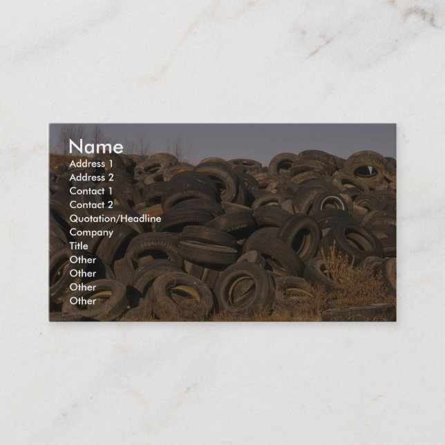 Entleerte alte Reifen Visitenkarte (Vorderseite)