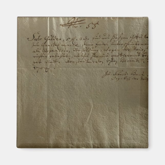Entlohnung Eingang, 17. Dezember 1704 Magnet (Vorne)