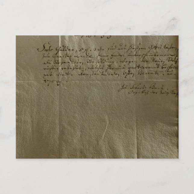 Entlohnung Eingang, 17. Dezember 1704 Postkarte (Vorderseite)
