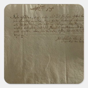 Entlohnung Eingang, 17. Dezember 1704 Quadratischer Aufkleber