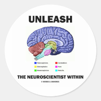 Entlüften Sie den Neurowissenschaftler innerhalb ( Runder Aufkleber