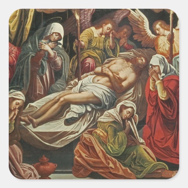 Entombment of Christ, Niederdorf Quadratischer Aufkleber (Vorderseite)