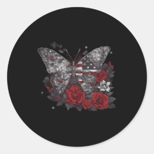 Entomology us Flag Patriotic 4. Juli mit Hintern Runder Aufkleber