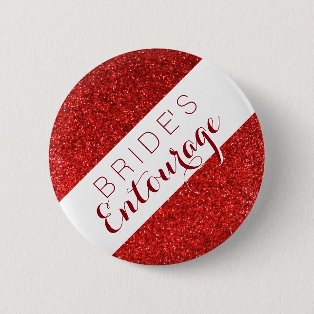 Entourage-Brautjungfernknopf der roten Button (Vorderseite)
