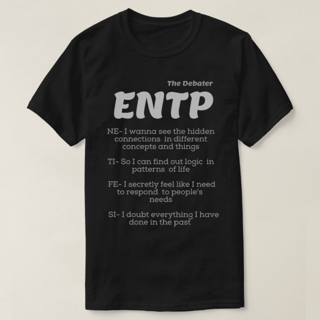 ENTP MBTI Personentyp NE TI FE SI 2 T-Shirt (Design vorne)