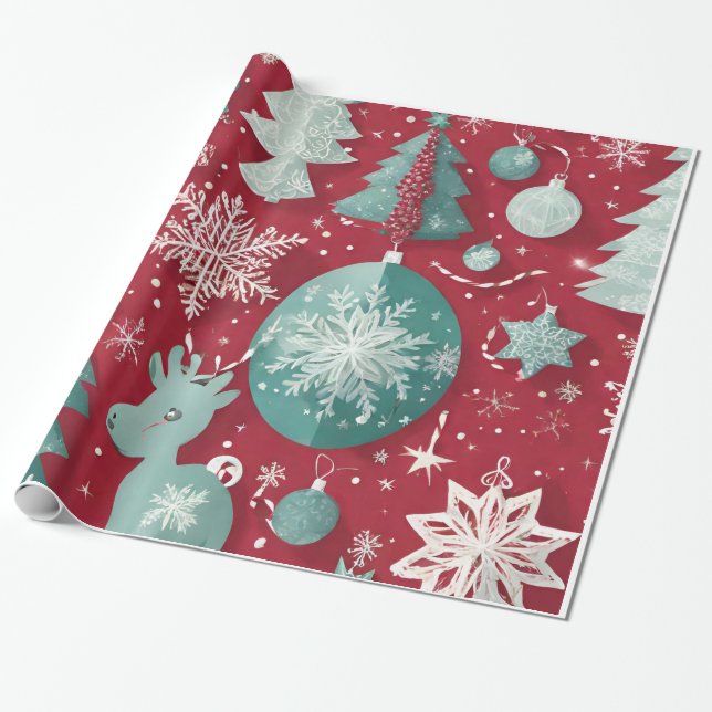 'Entpacken Sie Freude' Weihnachtswrapping Paper' Geschenkpapier (Ungerollt)