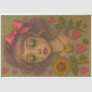 Entpackpapier für Lavendel-Liebe - Mädchen zum Zäh Seidenpapier