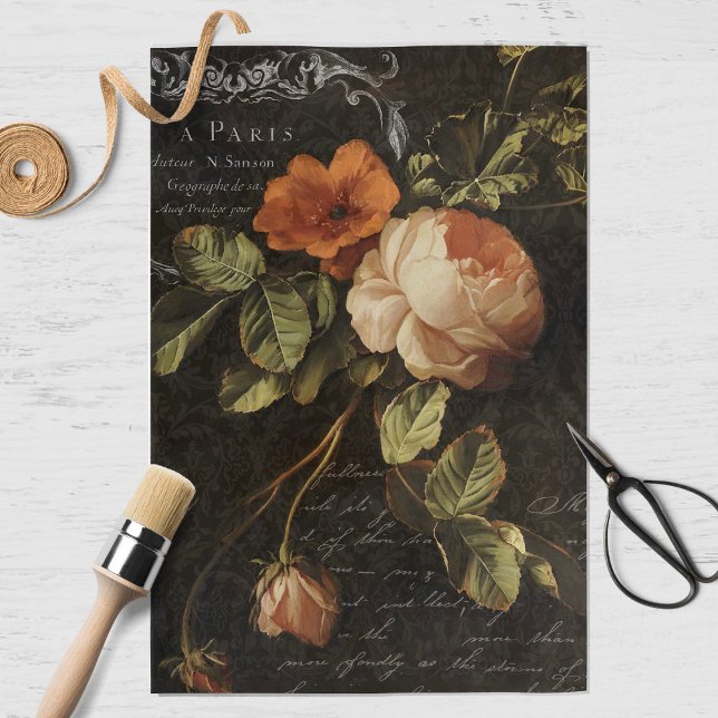Entpackpapier für Vintage französische Rose Seidenpapier (Von Creator hochgeladen)