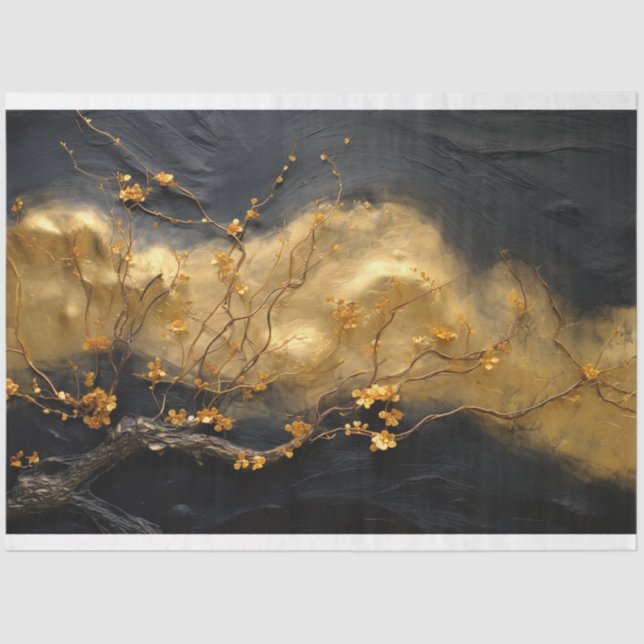 Entpackpapier, Umschlagpapier - Mitternachtsblüte  Seidenpapier (Vorderseite)