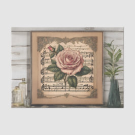 Entpackte Papiere für gerahmte Vintage Rose Seidenpapier