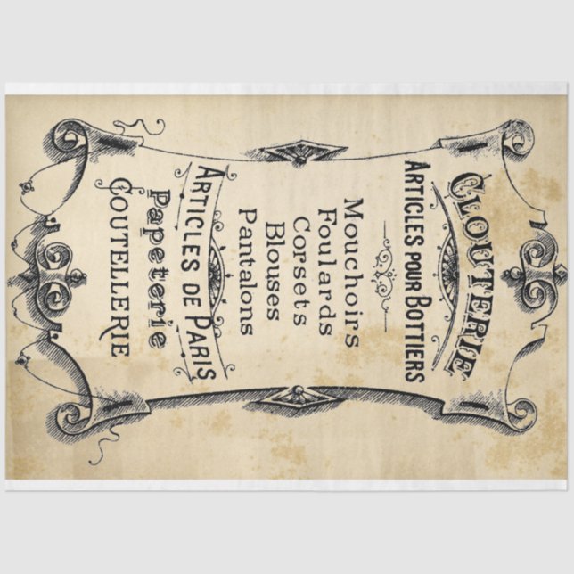 Entpackungspapier Seidenpapier (Vorderseite)