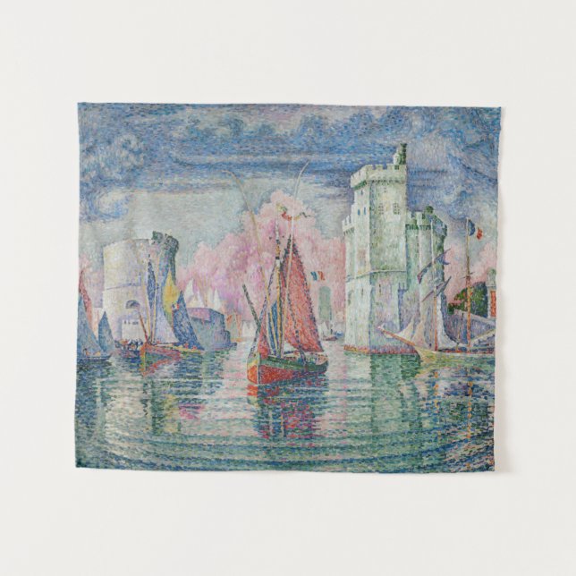 Entrance of La Rochelle Harbor, Paul Signac Wandteppich (Vorderseite (Horizontal))