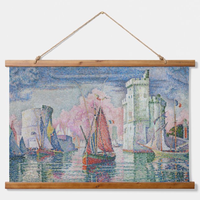 Entrance of La Rochelle Harbor, Paul Signac Wandteppich Mit Holzrahmen (Vorne)
