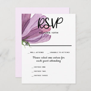 Entree Choices Elegante UAWG Wedding Response Card RSVP Karte