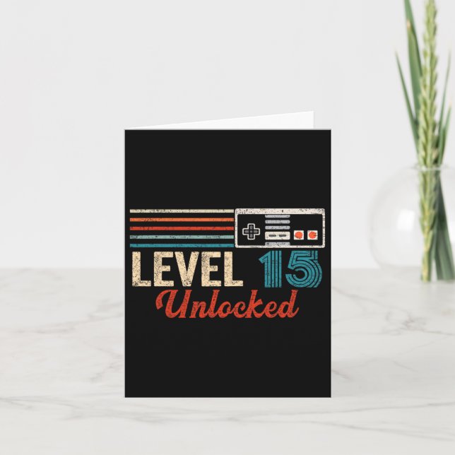 Entriegelter Videospielsteuerelement der Stufe 15  Karte (Vorderseite)