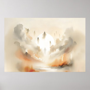 Entrückung Szene Aquarell, Christliche Prophezeiun Poster