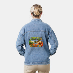 Entry Exit Handelsstrategie Grafik Frauen Denim  Jeansjacke