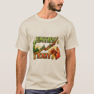 Entry Exit Handelsstrategie Grafik Herren T-Shirt 