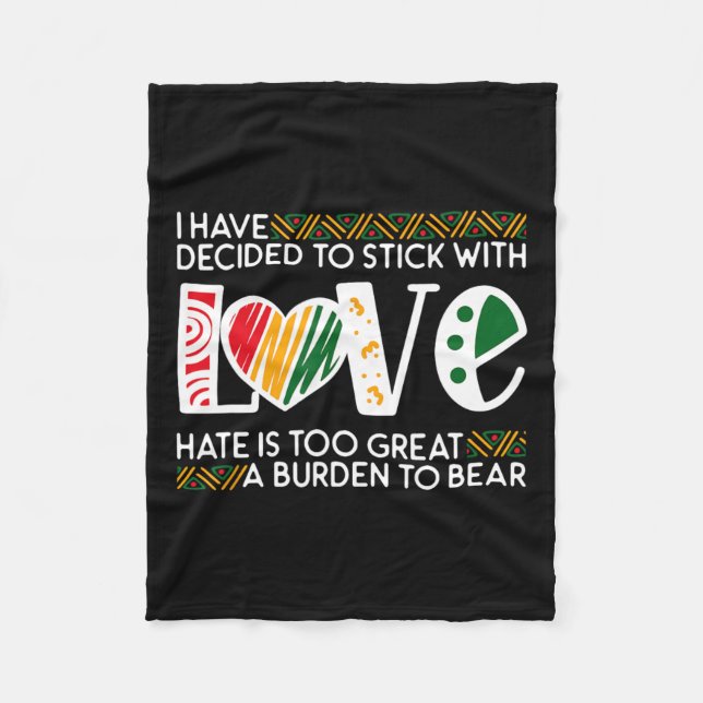 Entscheiden Sie für Stick Liebe Mlk Black History  Fleecedecke (Vorderseite)