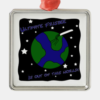 Entscheidender Frisbee aus dieser Welt heraus Silbernes Ornament