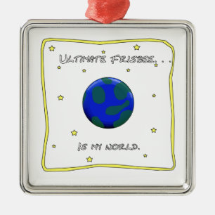 Entscheidender Frisbee ist meine Welt Silbernes Ornament