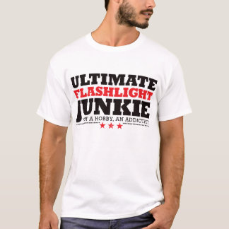 Entscheidender Taschenlampen-Junkie - Rot T-Shirt