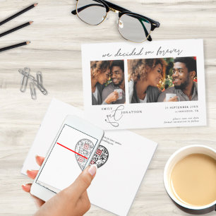 Entscheidet für Forever Script 2 Fotos Website QR Save The Date