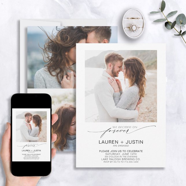 Entscheidet sich für die Schwarz-weiße Verlobung v Einladung (Von Creator hochgeladen)