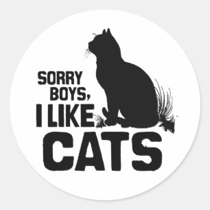 ENTSCHEIDUNG JUNGS ICH MAG KATZEN -.png Runder Aufkleber
