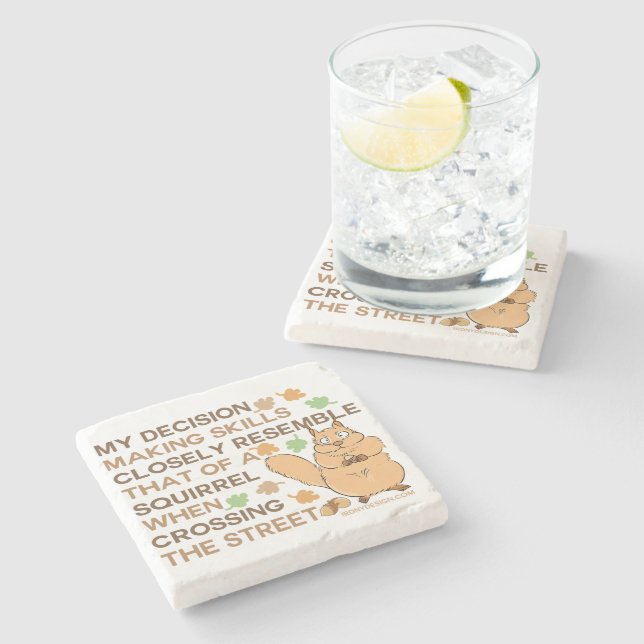 Entscheidung Kompetenzaufbau Eichhörnchen-Spaß Steinuntersetzer (Seitenansicht)