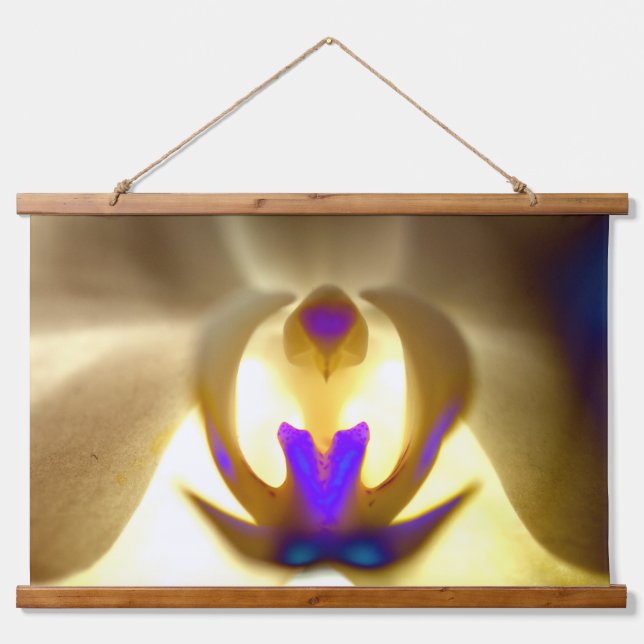 Entschlackendes Orchid-Design-Holz-Topped Wall-Tap Wandteppich Mit Holzrahmen (Vorne)