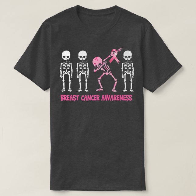 Entschlackung des Skeletts Rosa Ribbon Brustkrebs  T-Shirt (Design vorne)